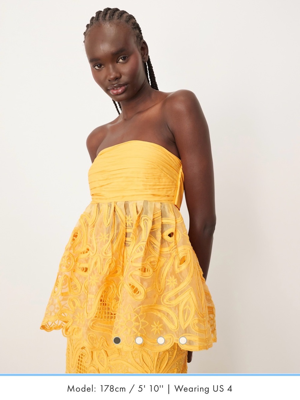 ASOS ARRANGE Mandarin Floral Bandeau Top US 6